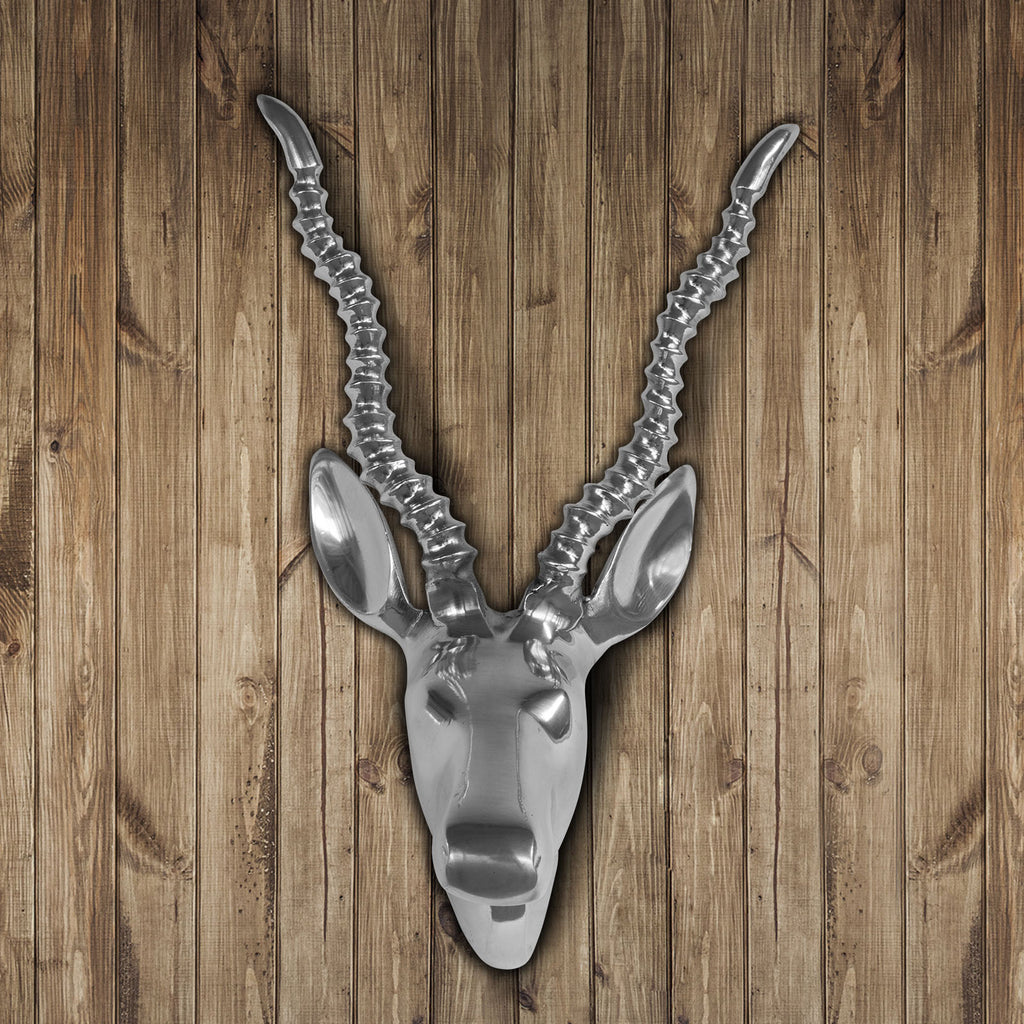 Gazelle Deko-Geweih aus poliertem Aluminium 31x28cm