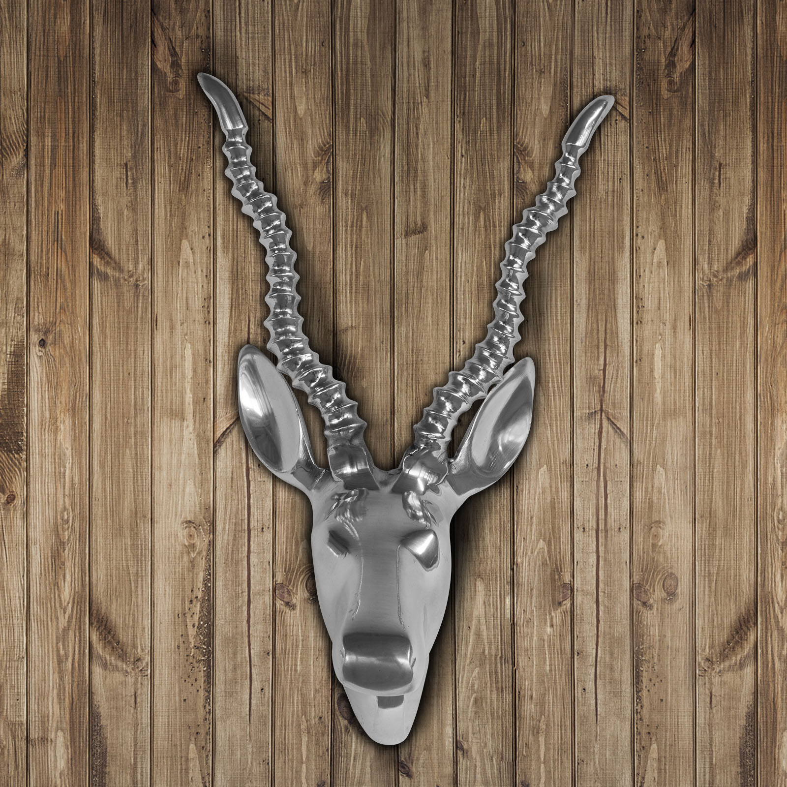 Gazelle Deko-Geweih aus poliertem Aluminium 31x28cm