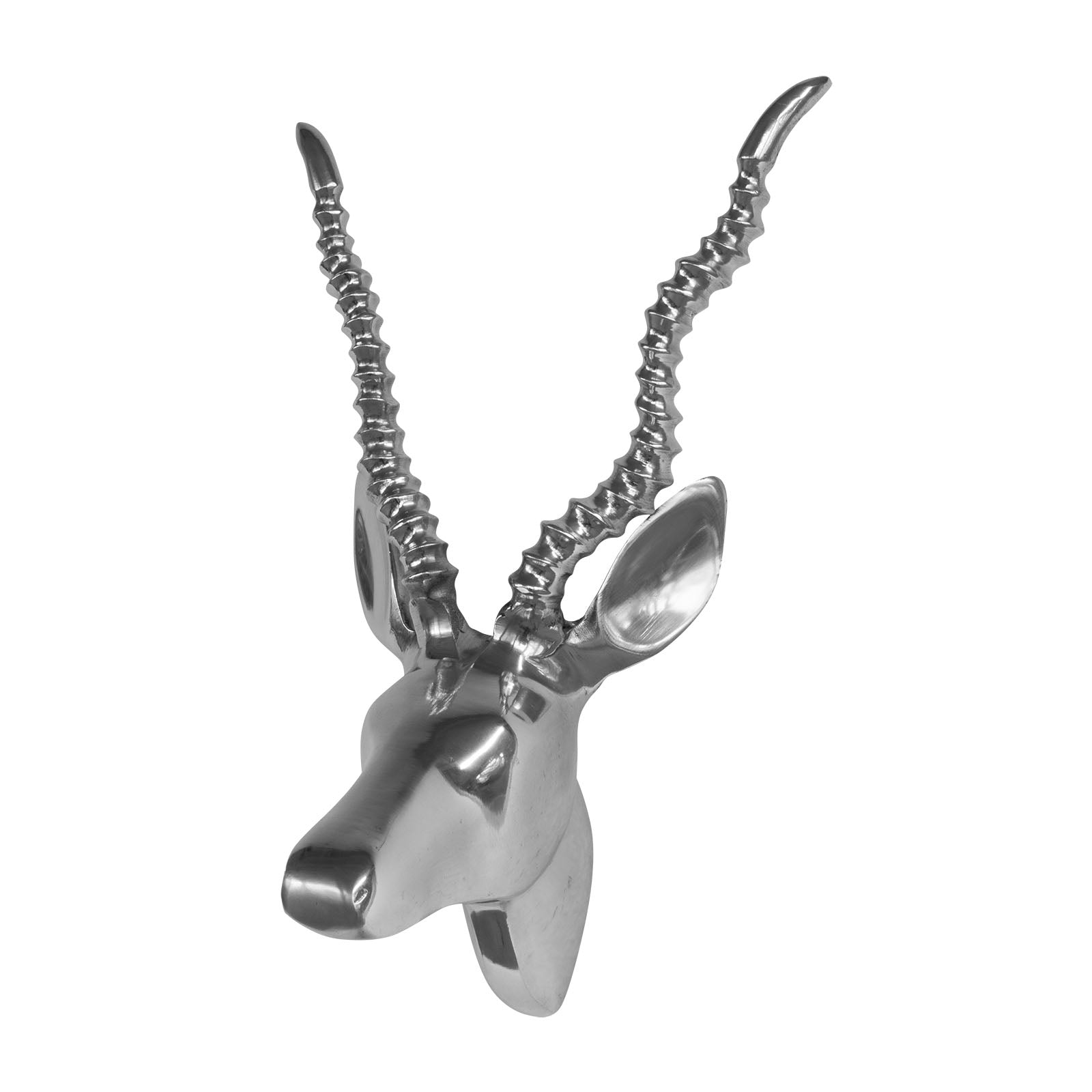 Gazelle Deko-Geweih aus poliertem Aluminium 31x28cm