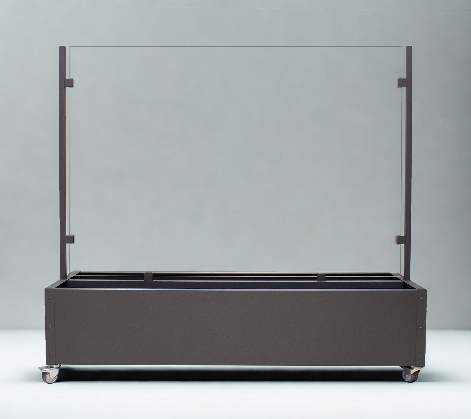 Mobiler Windschutz mit Pflanzkasten 150cm Sicherheitsglas Made in Germany